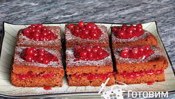 Рецепт Пряничных квадратиков с красной смородиной
