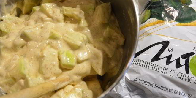 Рецепт шарлотки с отрубями