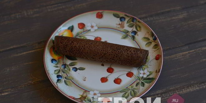 Рецепт шоколадных блинных рулетиков