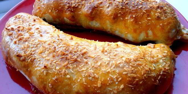 Рецепт бананового штруделя в мармеладной карамели