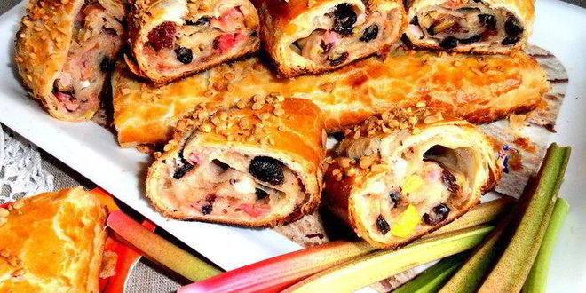 Рецепт штруделя из ревеня и изюма