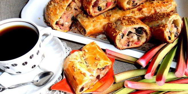 Рецепт штруделя из ревеня и изюма