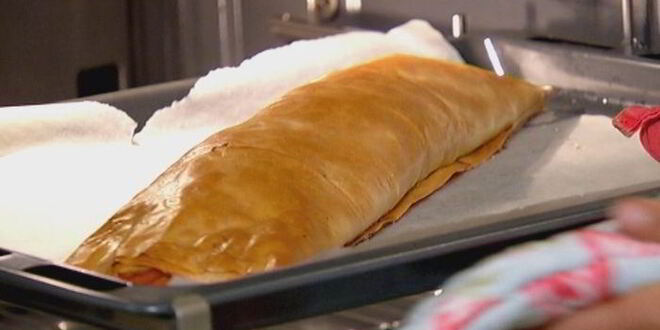 Рецепт штруделя с тыквой, изюмом и вяленой вишней