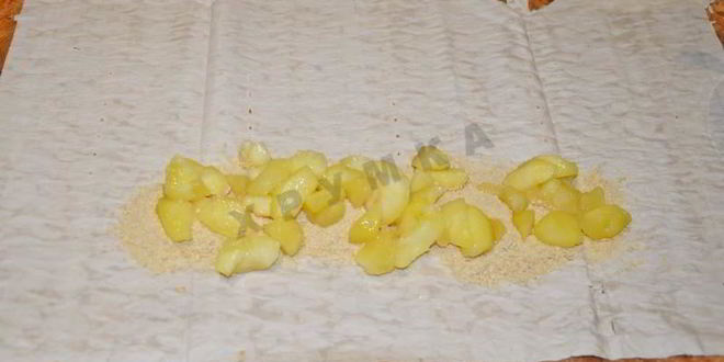 Рецепт штруделя с яблоками из лаваша