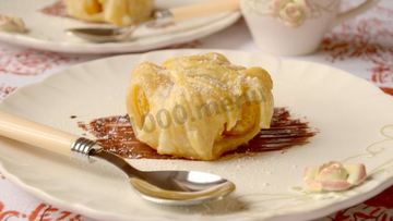 Рецепт Слоек с мандаринами и шоколадом из слоеного теста