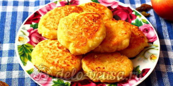 Рецепт сырников из творога с яблоками