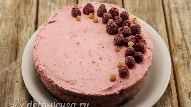 Рецепт Бисквитного торта с малиной