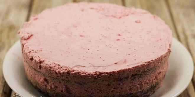 Рецепт бисквитного торта с малиной