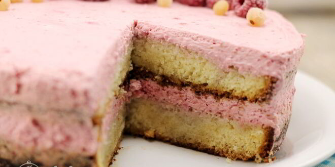 Рецепт бисквитного торта с малиной