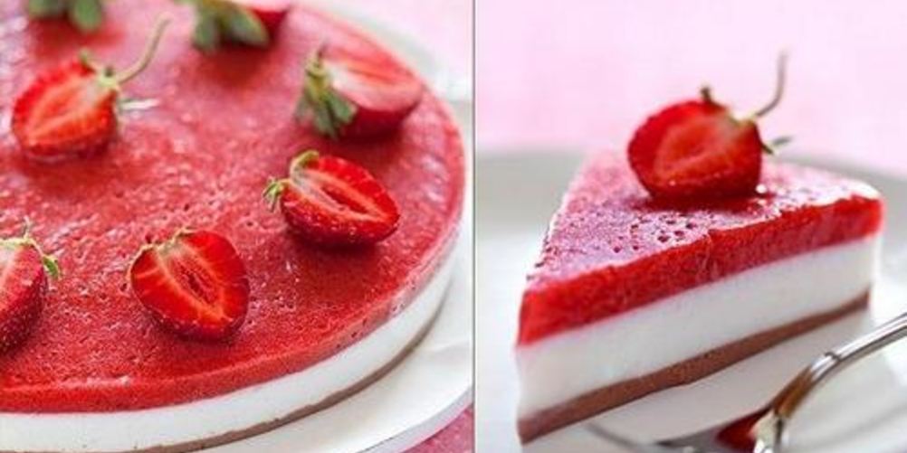 Как приготовить йогуртовый торт-желе с клубникой