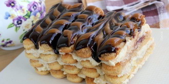 Рецепт торта из бисквитного печенья с лимонным кремом