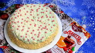 Рецепт Торта с масляным кремом и джемом Глинтвейн