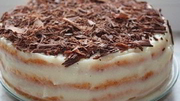 Рецепт Творожного торта с заварным кремом и орехами