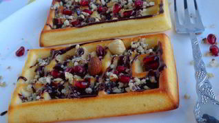 Рецепт Бельгийских вафель с шоколадом и орешками без вафельницы