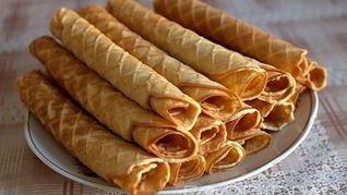 Рецепт Вафельных трубочек без вафельницы