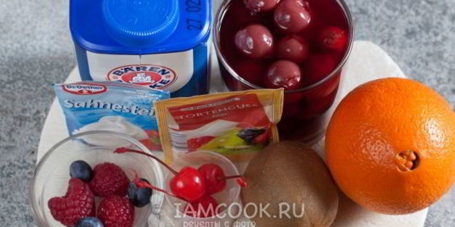 Рецепт больших эклеров с фруктами