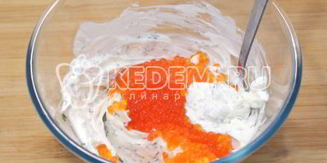 Рецепт профитролей с икрой и творожной начинкой