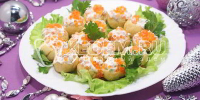 Рецепт профитролей с икрой и творожной начинкой