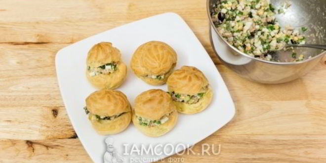 Рецепт профитролей с печенью трески