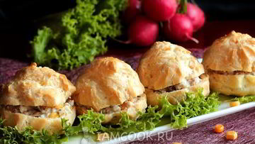 Рецепт Профитролей со шпротами