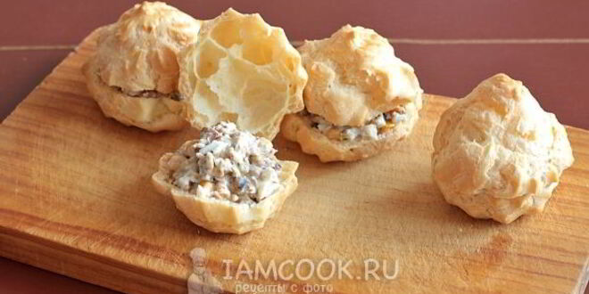 Рецепт профитролей со шпротами