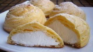 Рецепт Сладких профитролей со сливочной начинкой