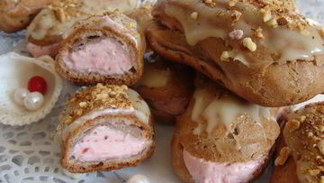 Рецепт Эклеров Клубника со сливками