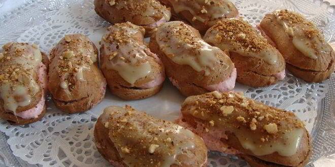 Рецепт эклеров клубника со сливками
