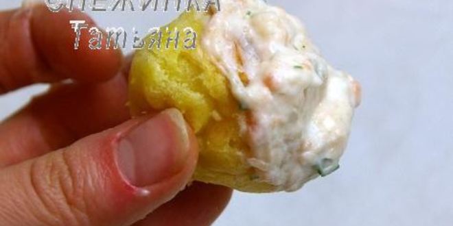 Рецепт закусочного торта новогодняя елка из профитролей и сливочного крем-мусса с семгой