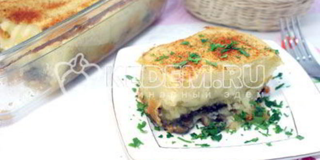 Рецепт картофельной запеканки с грибами