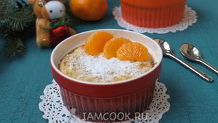 Рецепт Овсяно-творожной запеканка с мандаринами