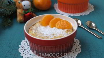 Рецепт Овсяно-творожной запеканка с мандаринами