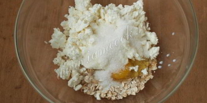 Рецепт овсяно-творожной запеканка с мандаринами