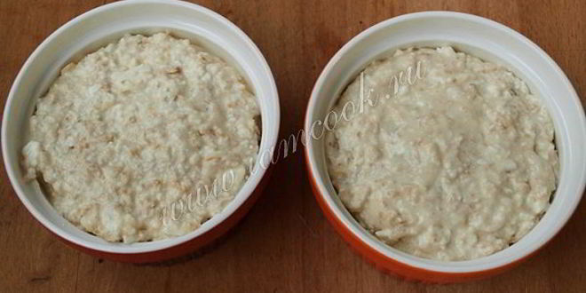 Рецепт овсяно-творожной запеканка с мандаринами