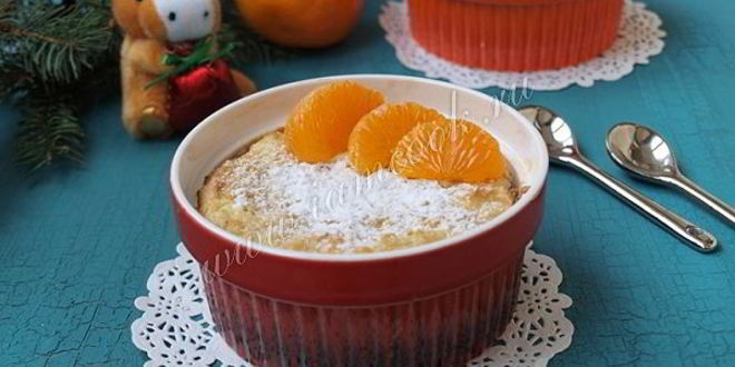Рецепт овсяно-творожной запеканка с мандаринами
