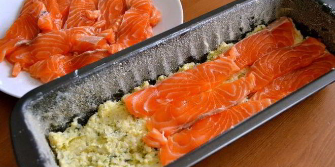 Рецепт рисовой запеканки с лососем