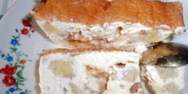 Рецепт творожной запеканки с грушей и зефиром