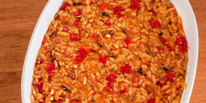Рецепт запеканки из фарша с рисом и томатами