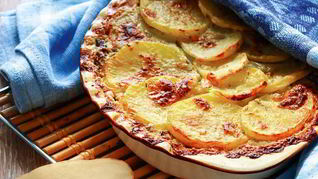 Рецепт Запеканки из картофеля с вешенками и голубым сыром