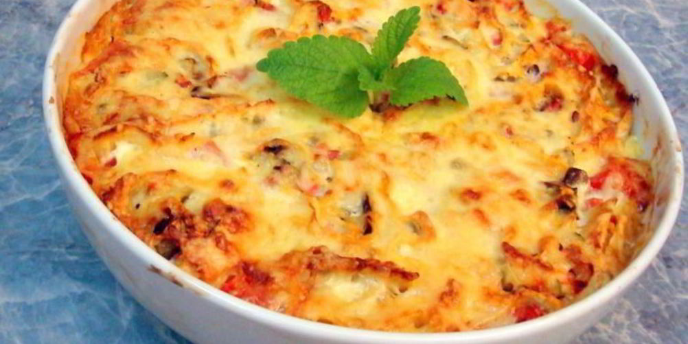 Как приготовить запеканку из лаваша, грибов, колбасы и зелени