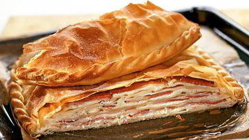 Рецепт Запеканки из теста, сыра и ветчины