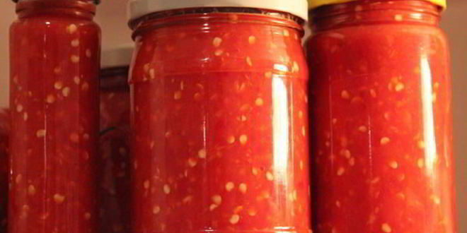 Рецепт аджики из болгарского и острого перцев