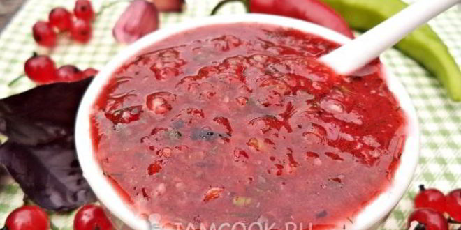 Рецепт аджики из красной смородины