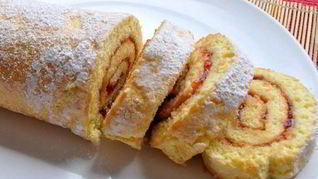Рецепт Быстрого йогуртового рулета с джемом
