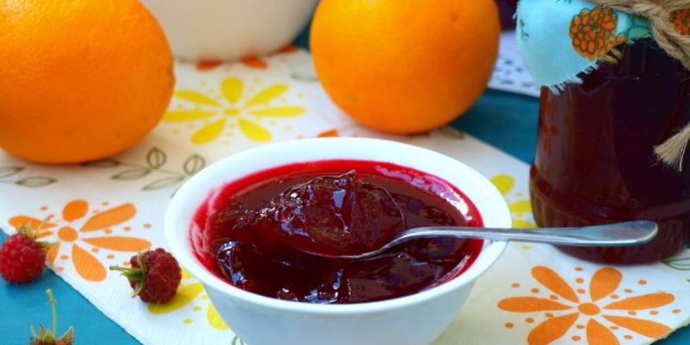 Как приготовить малиновый джем с апельсином