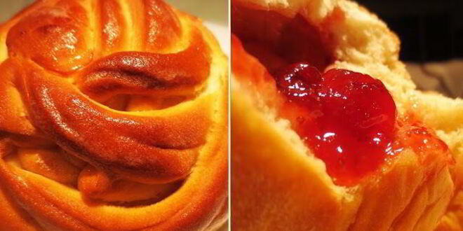 Рецепт слоеных булочек с малиновым джемом