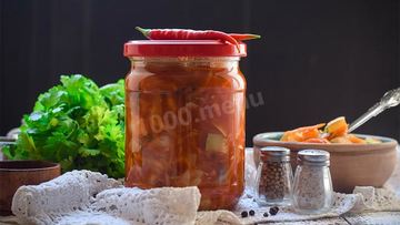 Рецепт Кабачков с помидорами на зиму пальчики оближешь