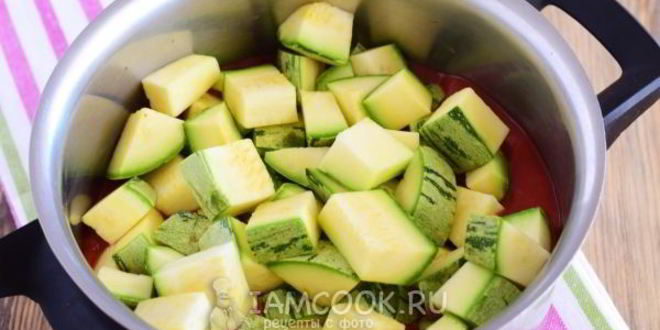 Рецепт кабачков в томатном соке на зиму