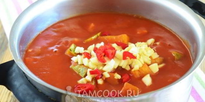 Рецепт кабачков в томатном соке на зиму