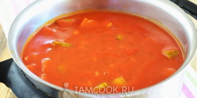 Рецепт кабачков в томатном соке на зиму